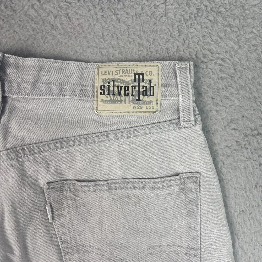 Levis Silvertab Straight Light Gray Jeans Size 29x30 Zipper Fly 5 Pockets